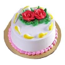 Vanilla Cake With Red Rose