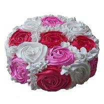 Creamy Colorful Rose Cake