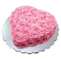 Pink Rose Valentines Cake